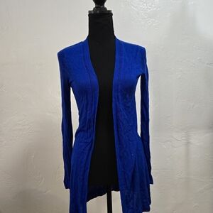 Tahari Blue Rayon Cardigan
